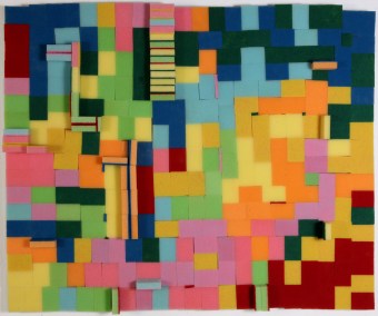    Dish washing delight   (2015),&nbsp;Scouring pads on board,&nbsp;1500 x 1200 mm. 